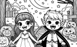 Vampire Boy And Girl Trick Or Treat