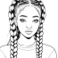 Cute Baddie With Braids For Coloring