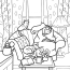 Girl And Cats Sleeping In Cozy Living Room Coloring Page