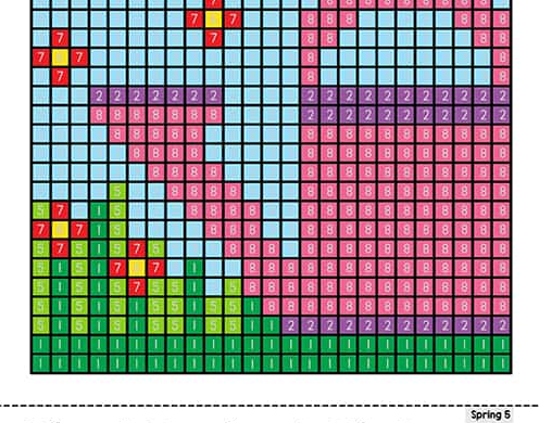 Mystery Pixel Picture Color By Number Spring