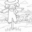 Outline Of Scarecrow With Cows In The Background