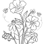 Pretty Flowers And Cute Ladybugs Coloring Page