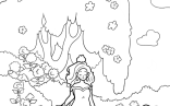 Princess Inside Magical Forest Coloring Page