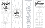 Printable Reading Bookmarks To Color