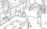 Relaxing Spa Bathroom Coloring Page