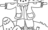 Scarecrow Friends Coloring Sheet