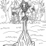 Scary Beldam Outside House Coloring Page