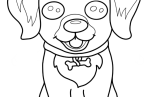 Simple Cartoon Dog Coloring Page