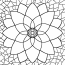 Simple Flower Mosaic Coloring Page For Kids