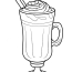 Simple Glass Of Hot Chocolate With Whipped Cream And Cinnamon Sticks Coloring Page