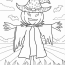 Simple Halloween Scarecrow Coloring In