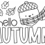 Simple “Hello Autumn” Coloring Page