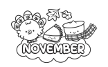 Simple November Coloring For Kids Gallery