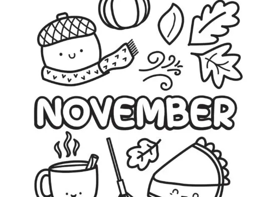 Simple November Coloring For Kids Ideas