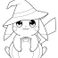 Simple Witch Pikachu Hugging A Pumpkin Coloring Sheet For Preschoolers