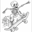 Skateboarding Skeleton Coloring Page