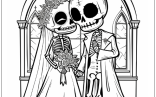 Skeleton Couple Coloring Page