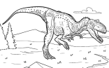 Small Allosaurus Running Coloring Sheet