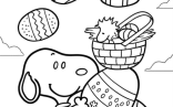 Snoopy With Easter Egg Basket To Color