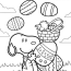 Snoopy With Easter Egg Basket To Color