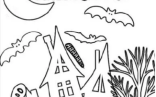 Spooky Haunted House Halloween Coloring Page