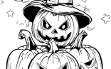 Spooky Jack O Lanterns Coloring Sheet