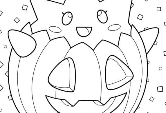 Togepi In A Jack O Lantern Coloring Page For Preschoolers