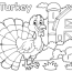 Turkey In Farmyard Thanksgiving Coloring Page