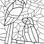 Two Parrots Mosaic Coloring Page