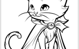 Vampire Halloween Cat Coloring Page