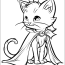 Vampire Halloween Cat Coloring Page