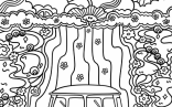 Volkswagen Hippie On Trippy Road Coloring Sheet