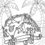 Volkswagen Hippie Van With Dog Coloring Page