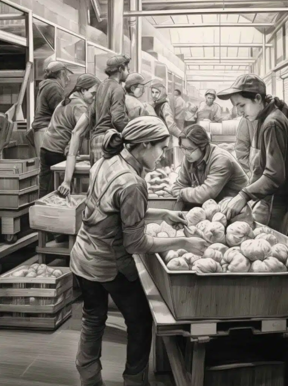 Volunteers At The Local Foodbank