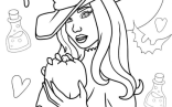 Witch Trick Or Treat Coloring Page