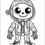 Young Boy Skeleton Coloring Page