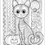 Zentangel Halloween Cat Coloring Page