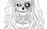 Zombie Bride With Wedding Gown Coloring Page