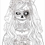 Zombie Bride With Wedding Gown Coloring Page