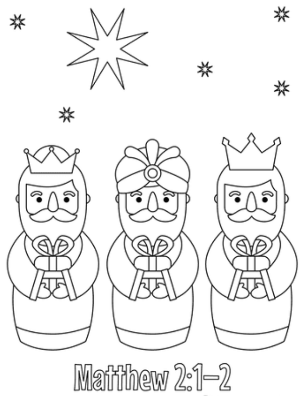 3 Kings & Christmas Star Coloring