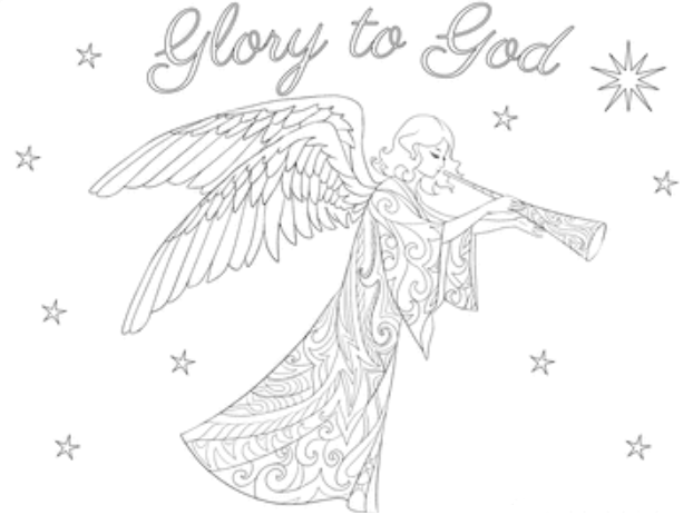 Christmas Angel With Trumpet Coloring