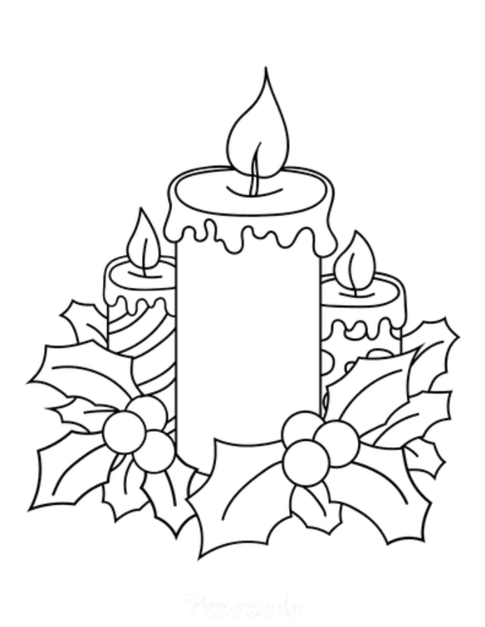 Christmas Candles Coloring