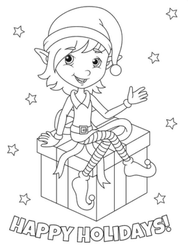 Christmas Elf Coloring