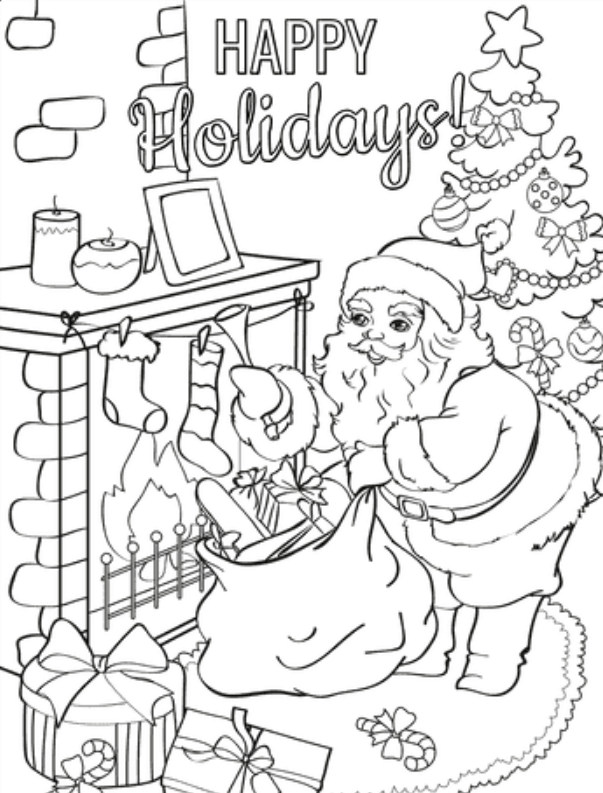 Christmas Eve Coloring Sheet For