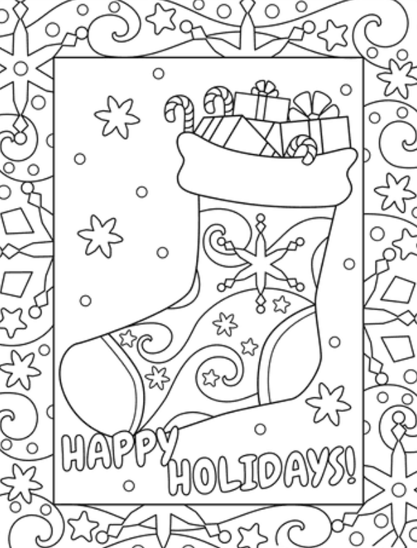 Christmas Stocking Coloring Page