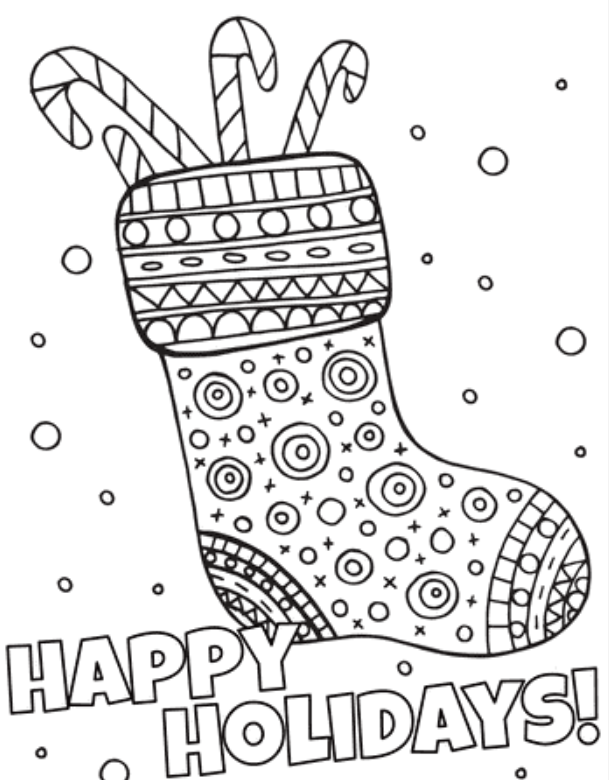 Christmas Stocking Coloring Sheet