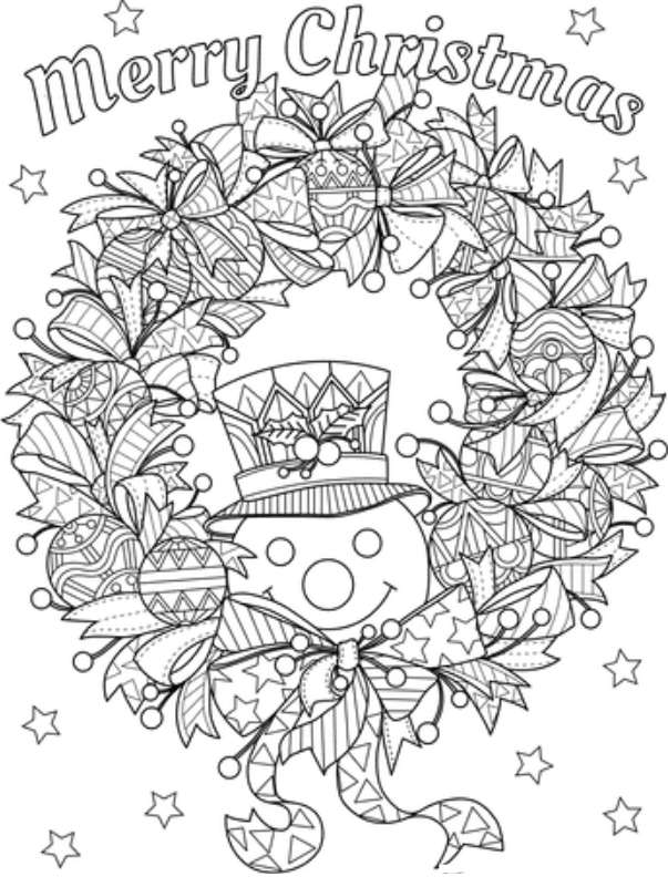 Christmas Wreath Coloring