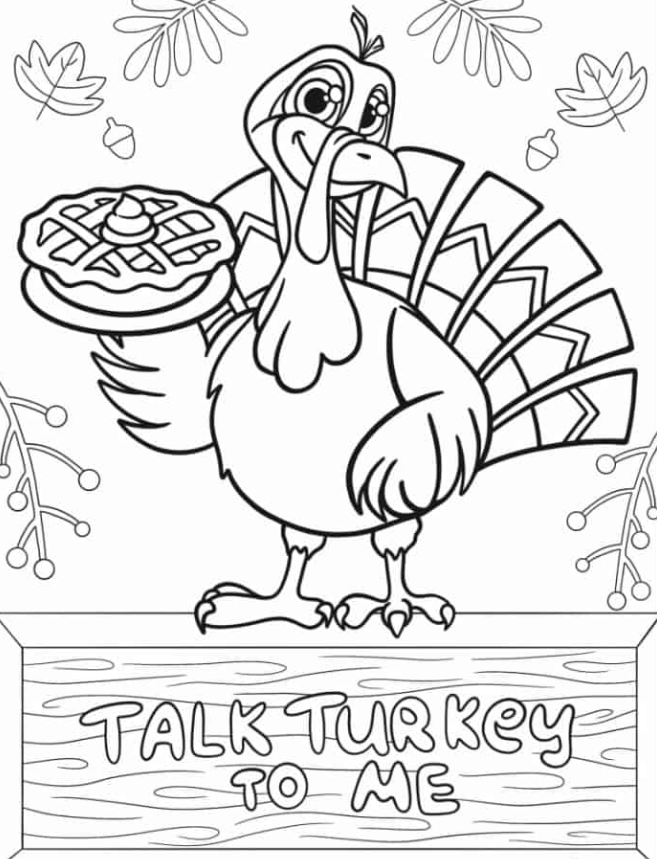 Coloring Page Of Thanksgiving Turkey With Pumpkin