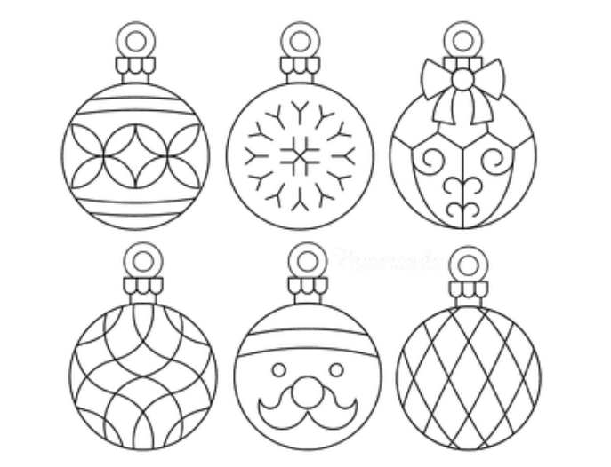 Cute Christmas Baubles Template For