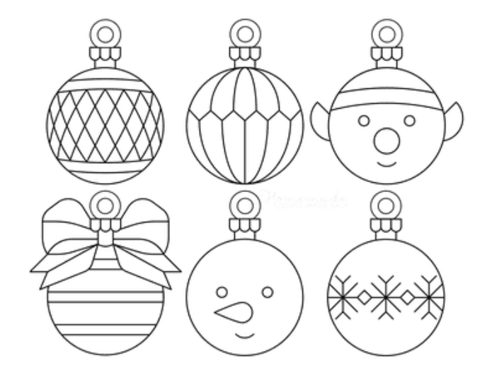 Cute Christmas Baubles Template To